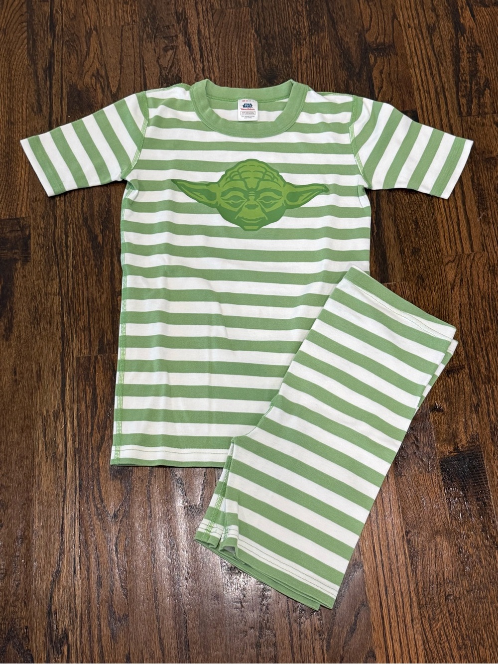 Hanna Andersson Boys Star Wars Green Striped Yoda Short Set Size 14/160